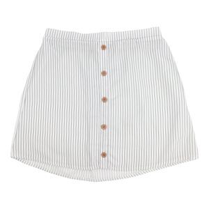 CAN Menswear Vertical Striped Button Front Mini Skirt Size Large White Gray L